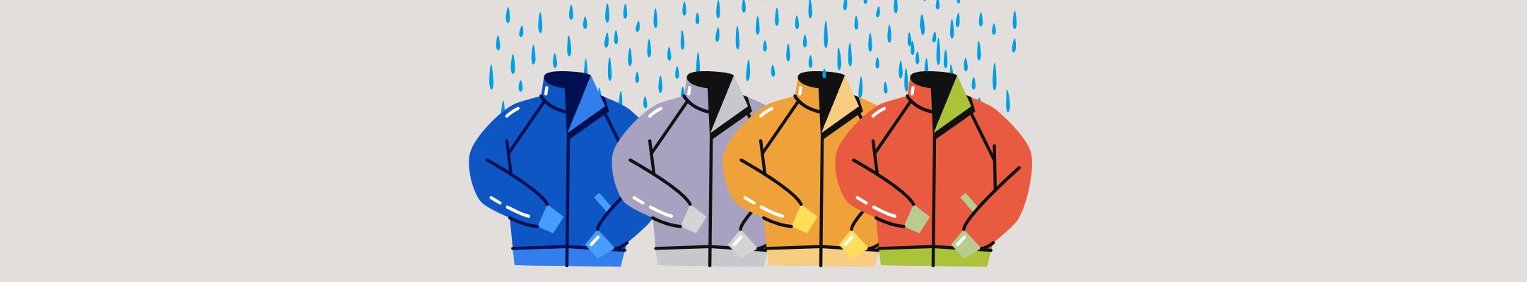 Colección de productos de lluvia personalizados: paraguas con logo, chubasqueros impermeables y ponchos para eventos y empresas.