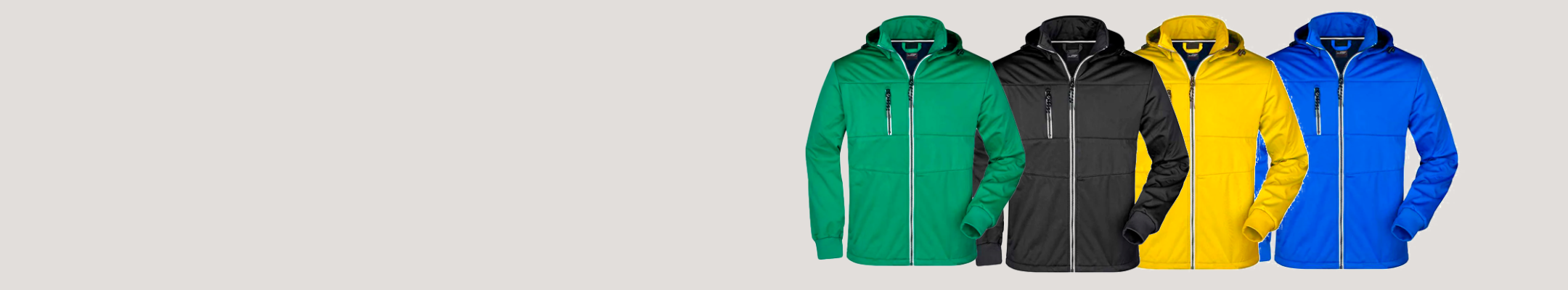 Colección de chaquetas personalizadas: cortavientos, impermeables y acolchadas con logo para uniformes de empresa y equipaciones.