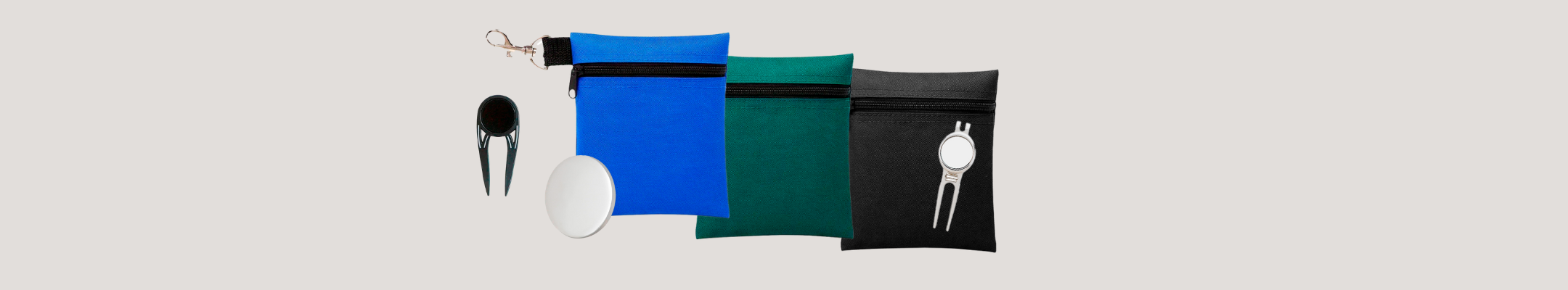 Bolsas goodie de golf personalizadas con logo, ideales para welcome packs en torneos y eventos.