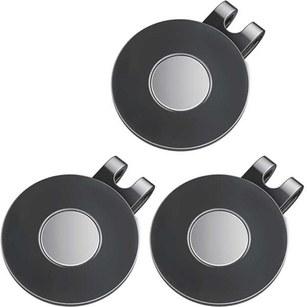 Clip de gorra magnético metálico negro de 30mm con marcador de golf de 25mm personalizado con logo