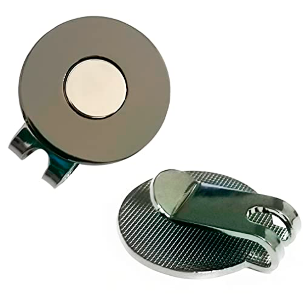 Clip de gorra magnético metálico negro de 30mm con marcador de golf de 25mm personalizado con logo