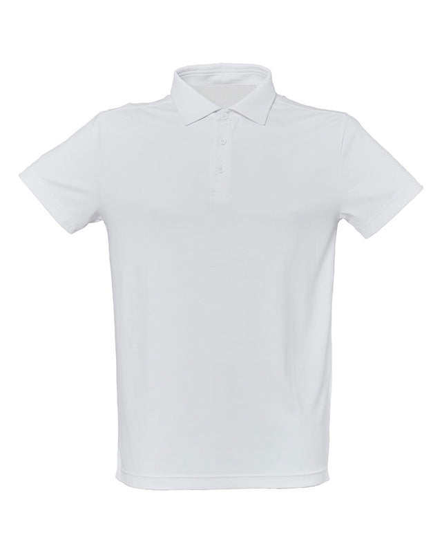 Polo WE GOLF blanco personalizado con logo bordado