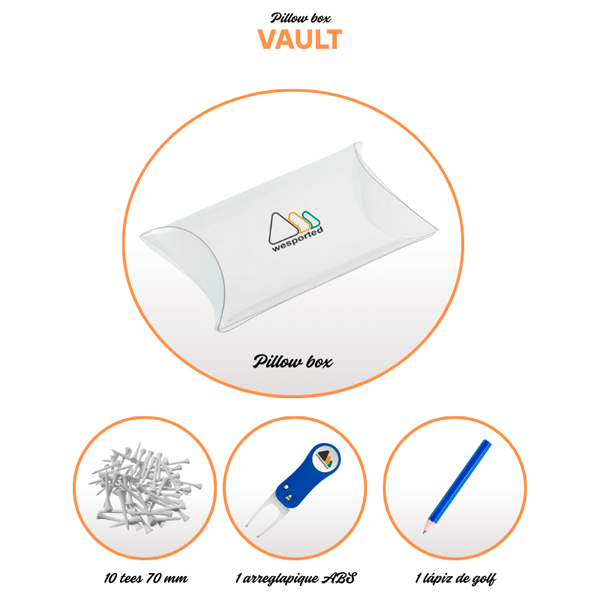 Caja Pillow Box Vault personalizada para regalos de golf