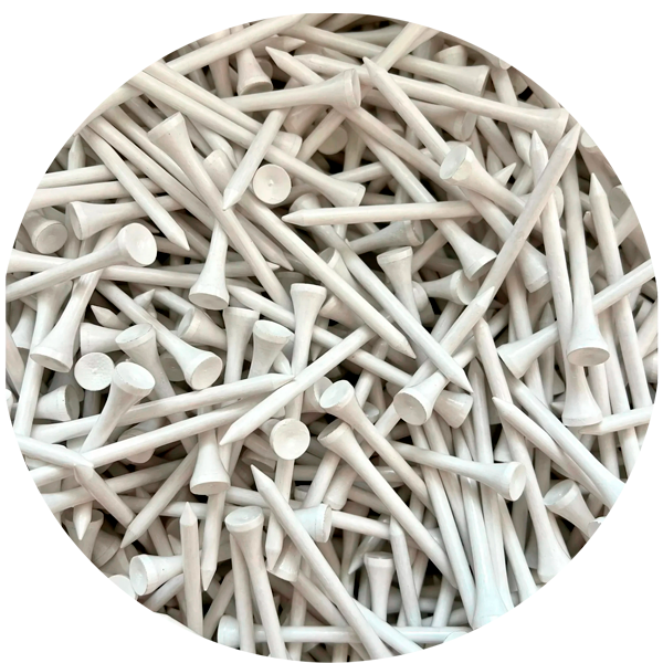 tees de madera de bambú blanco personalizado