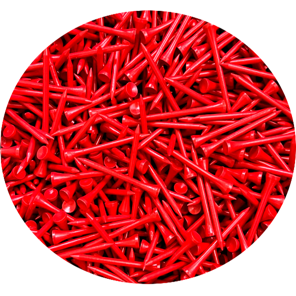 tee de bambú personalizado rojo para torneos de golf