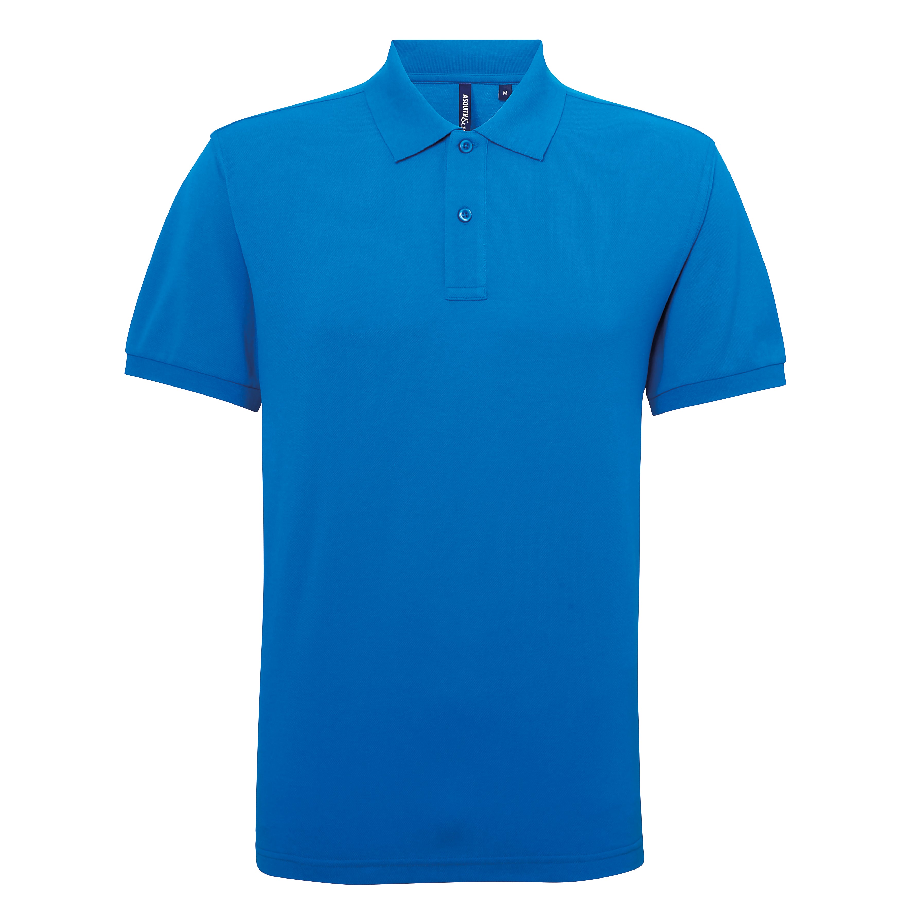 Polo Polycotton hombre color azul cyan personalizado