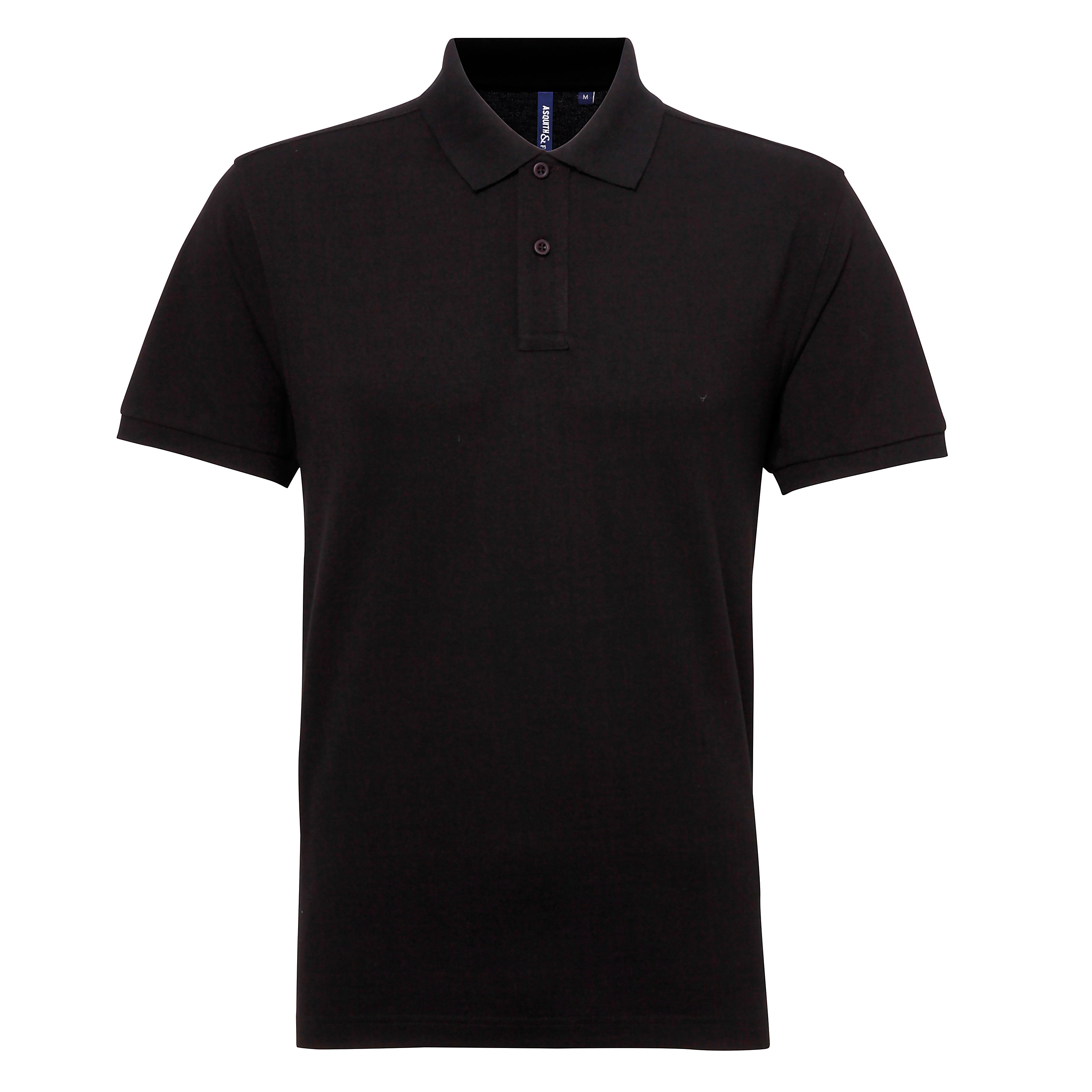 Polo Polycotton hombre color negro personalizado