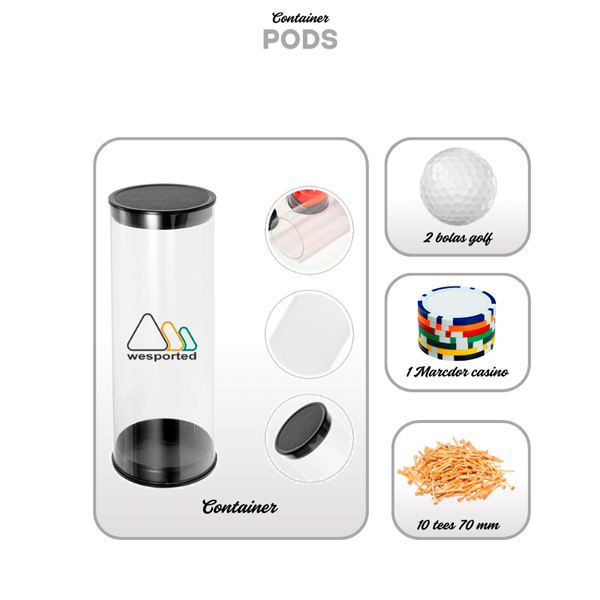 Regalo de golf personalizado Pods para eventos y empresas, con logotipo.