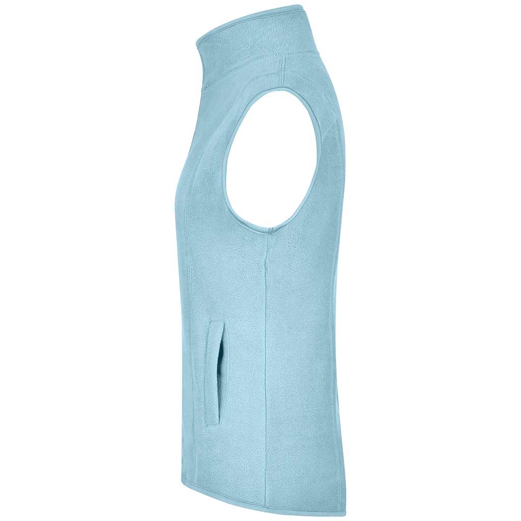 Chaleco micropolar personalizado para mujer Fleece_cielo izquierdo