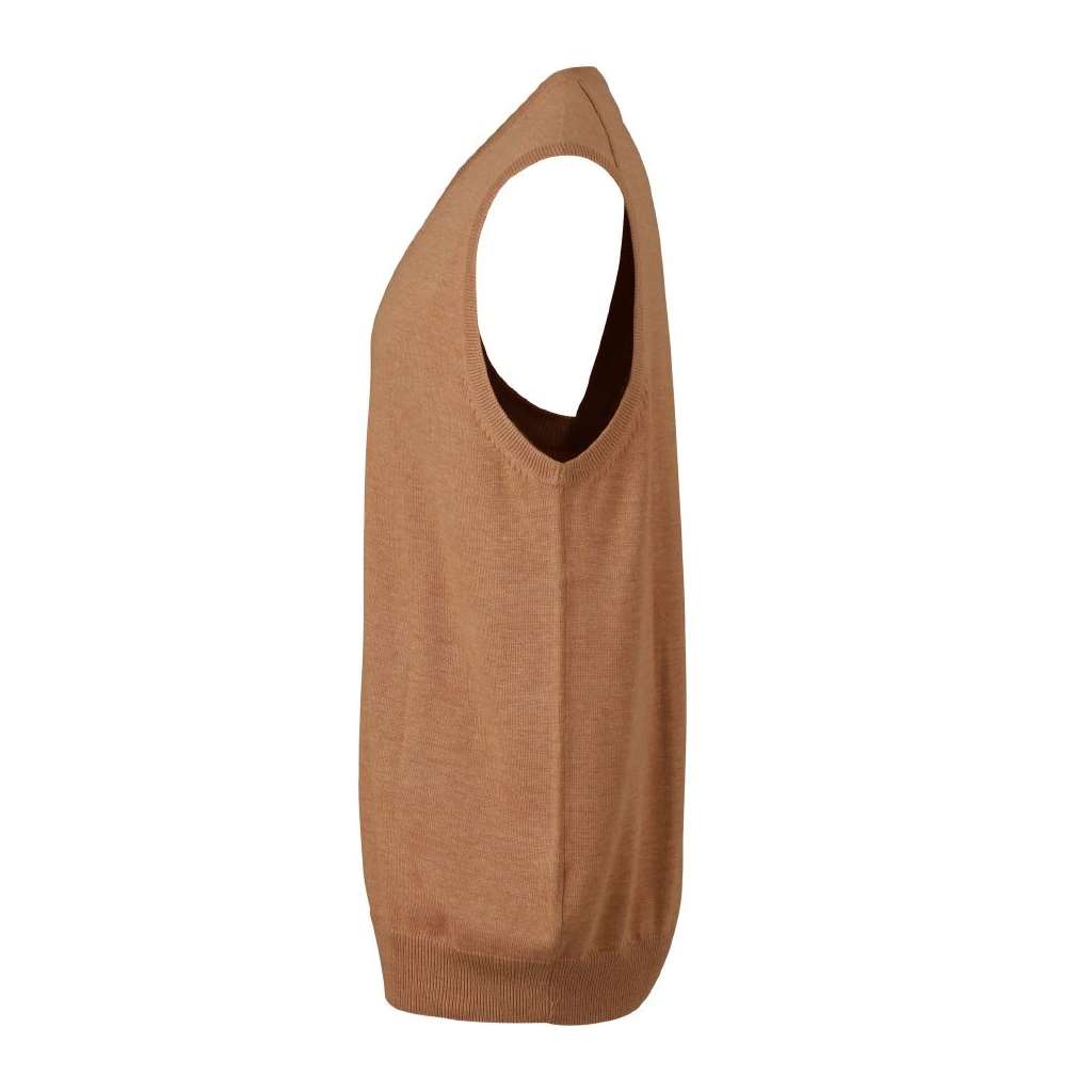 Chaleco de golf para hombre personalizado - Estilo y calidad premium para eventos y torneos._camel izquierdo