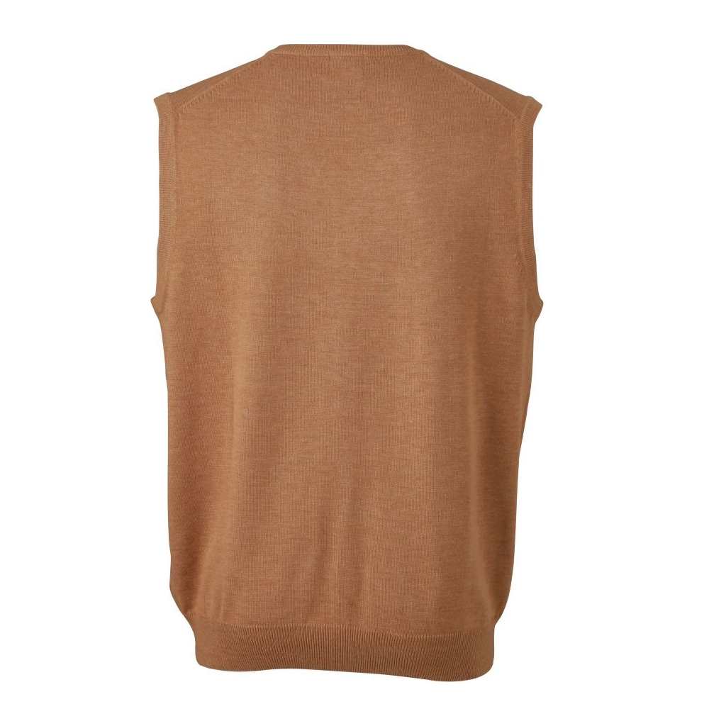 Chaleco de golf para hombre personalizado - Estilo y calidad premium para eventos y torneos._camel trasero