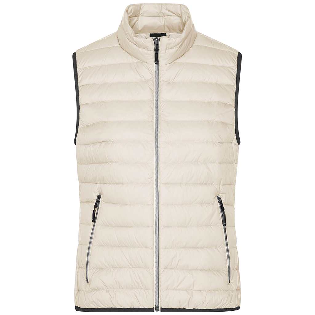 Chaleco de plumón lady personalizado para golf femenino_blanco