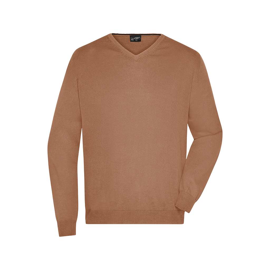 Jersey clásico cuello V _camel