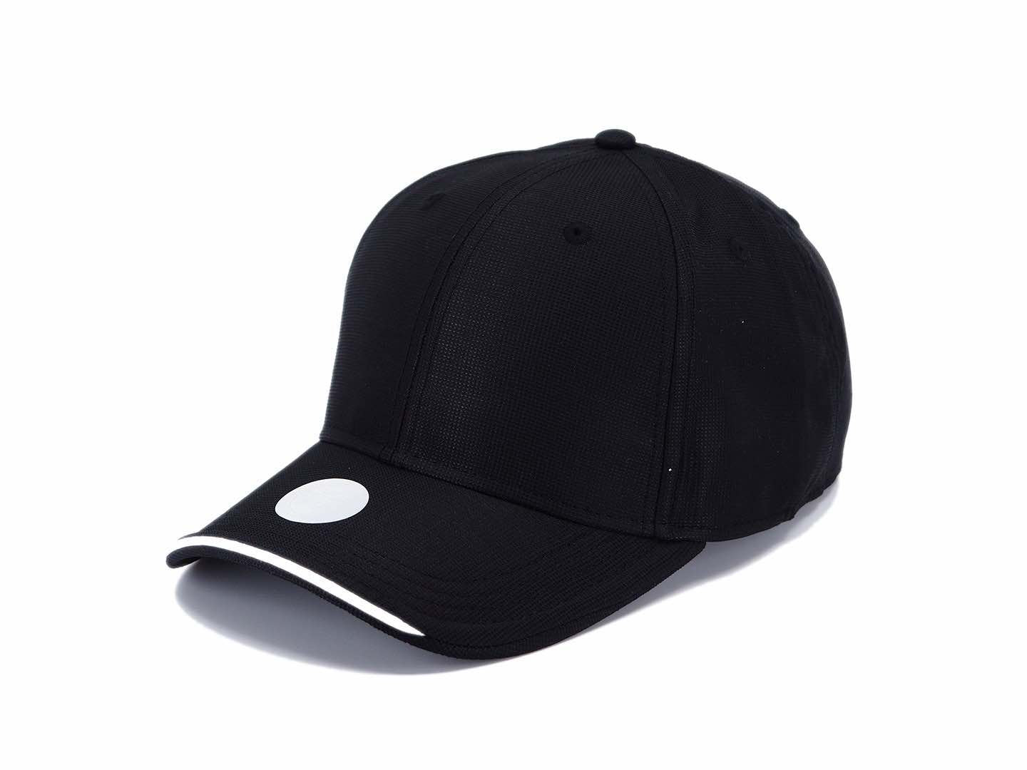 Gorra de golf Cofee UV Protection negra personalizada con logo a todo color, ligera y transpirable con protección UV.