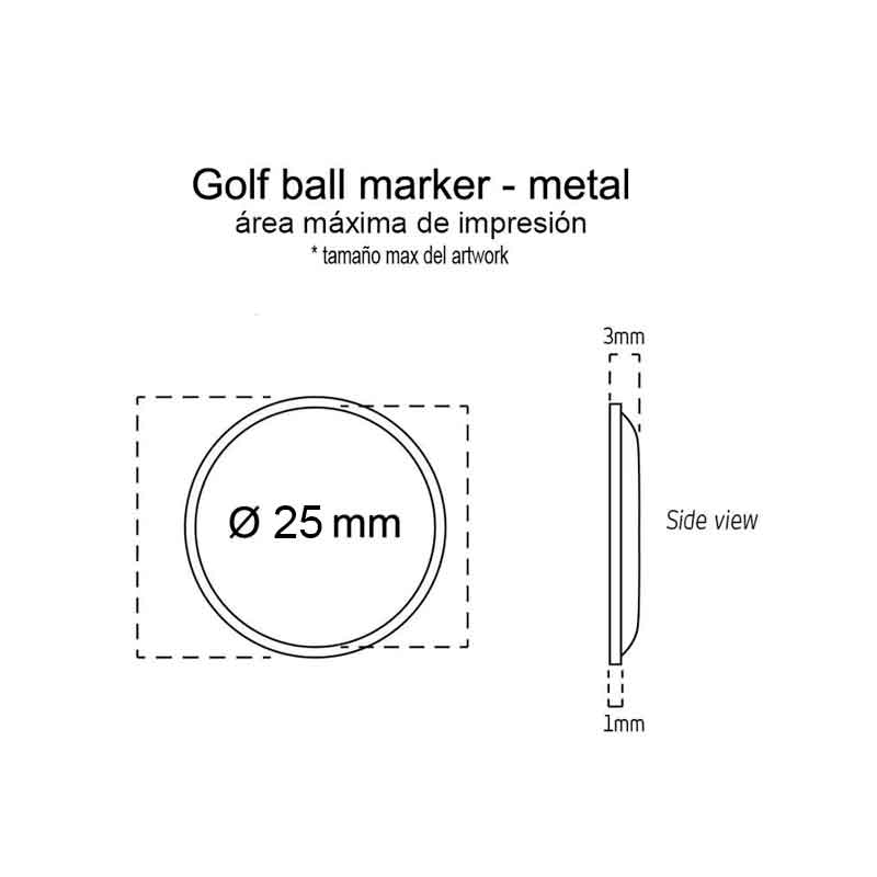 Marcador de golf metálico personalizado