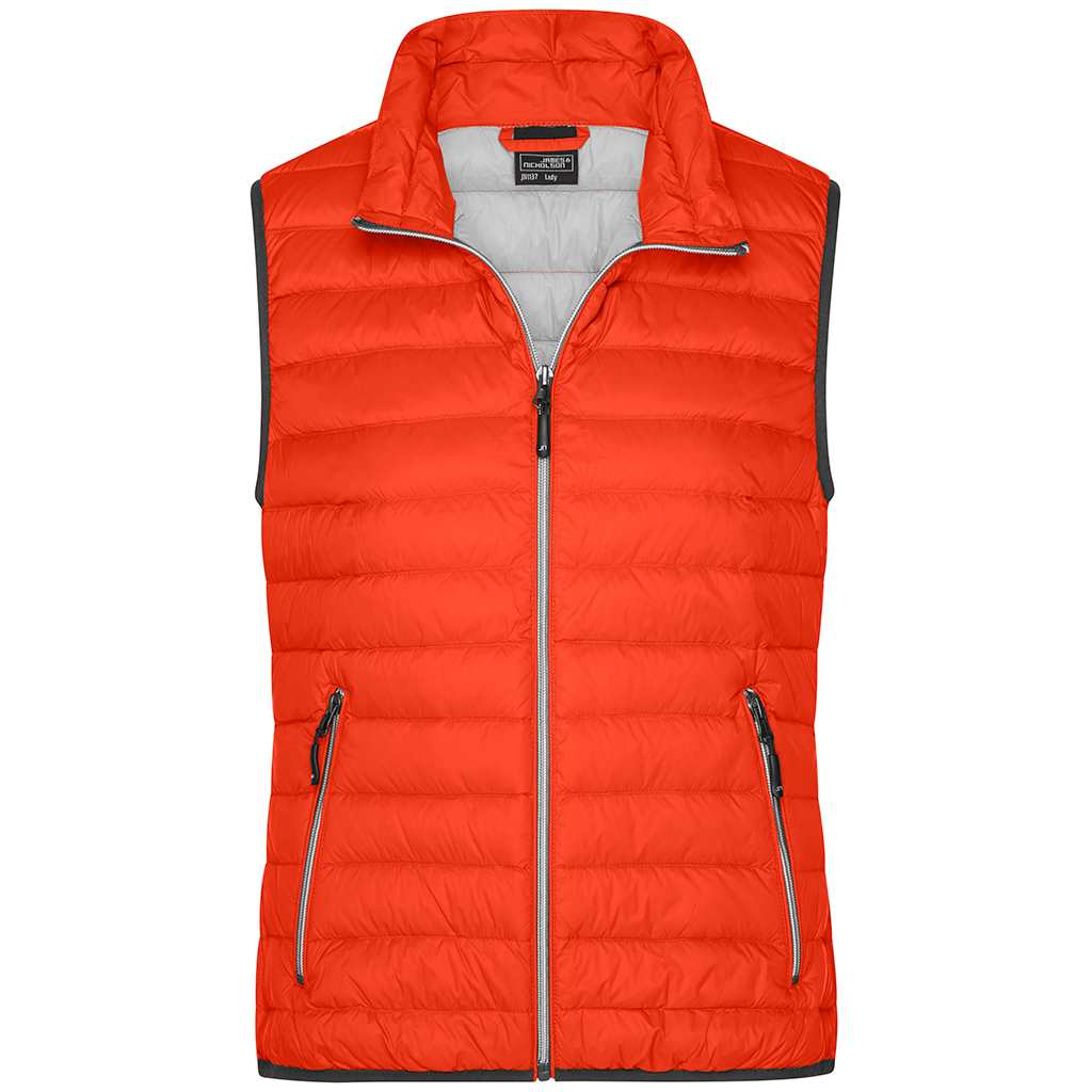 Chaleco de plumón lady personalizado para golf femenino_naranja