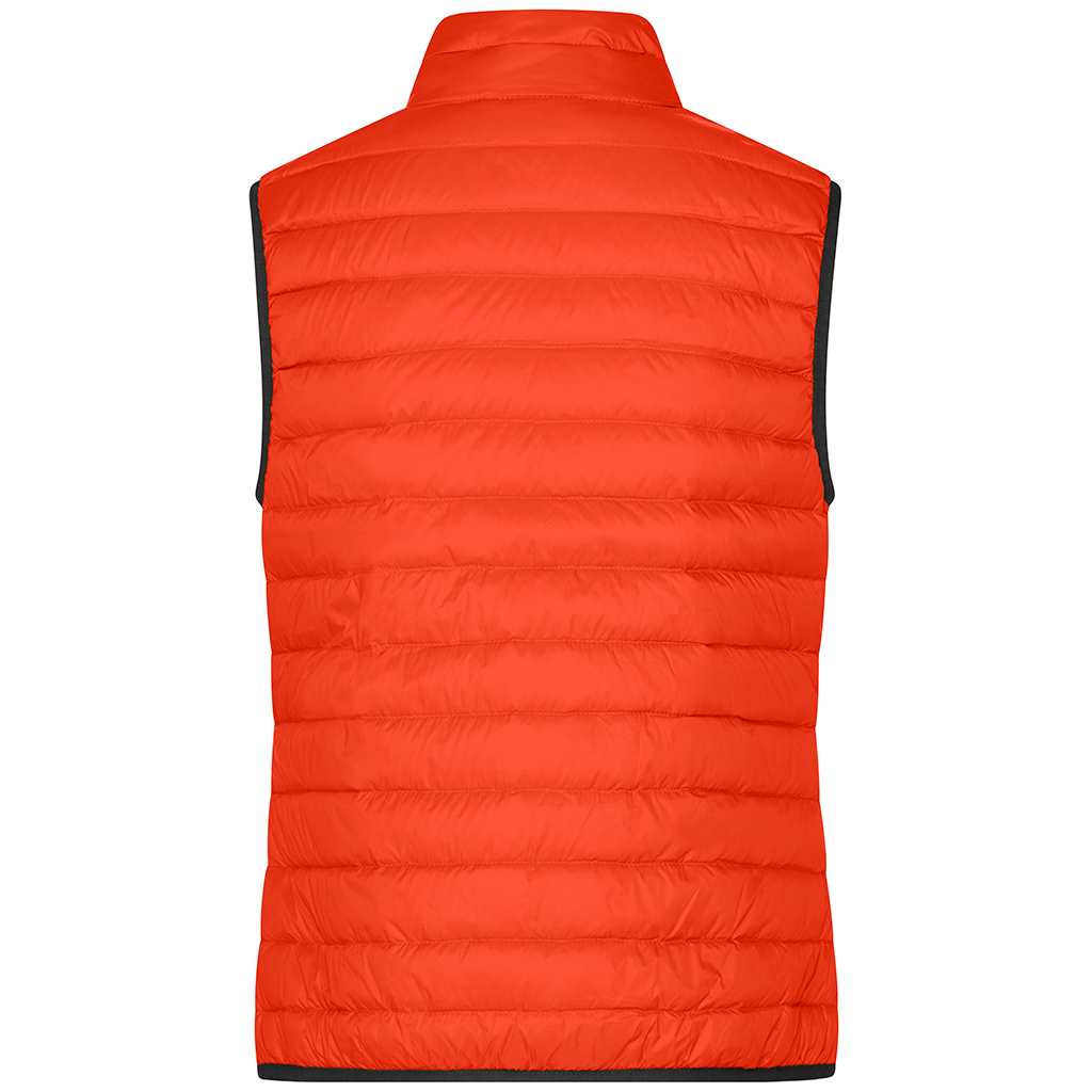 Chaleco de plumón lady personalizado para golf femenino_naranja trasero