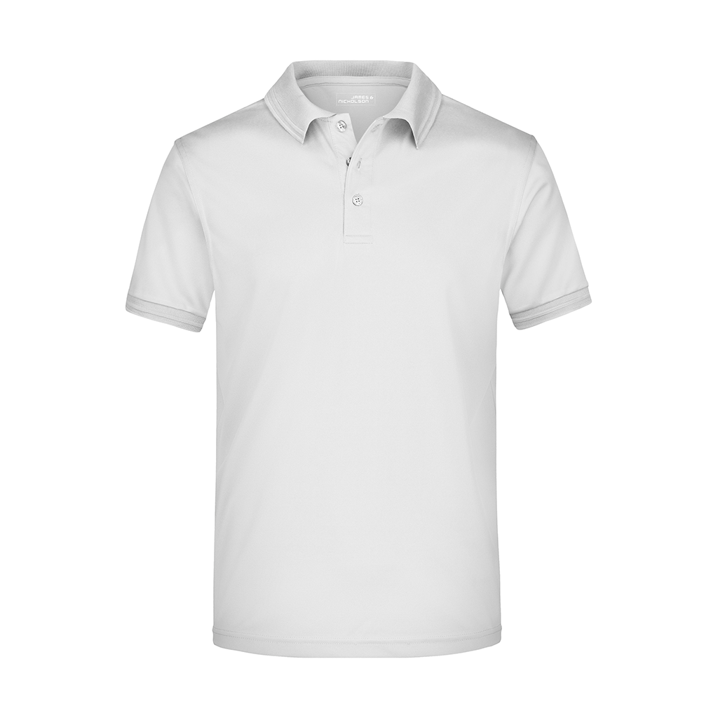 Polo de golf para hombre personalizado en color blanco con logo bordado.