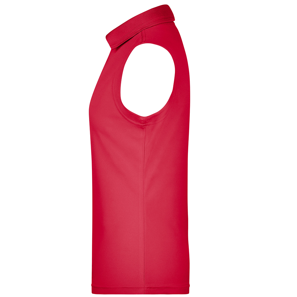 Polo sin mangas de golf personalizado para mujer en color rosa, ideal para equipos y eventos.