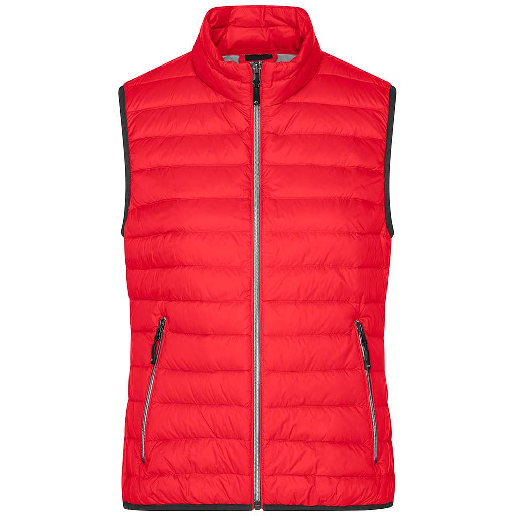 Chaleco de plumón lady personalizado para golf femenino_rojo