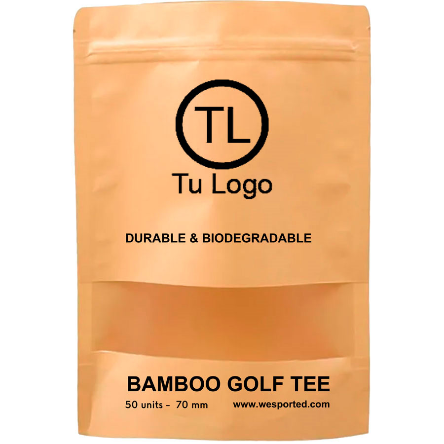 Tee golf con logo bambu 70 mm