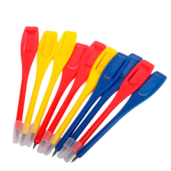 "Lápiz de golf de plástico blanco de 86mm con clip personalizable y logo a todo color