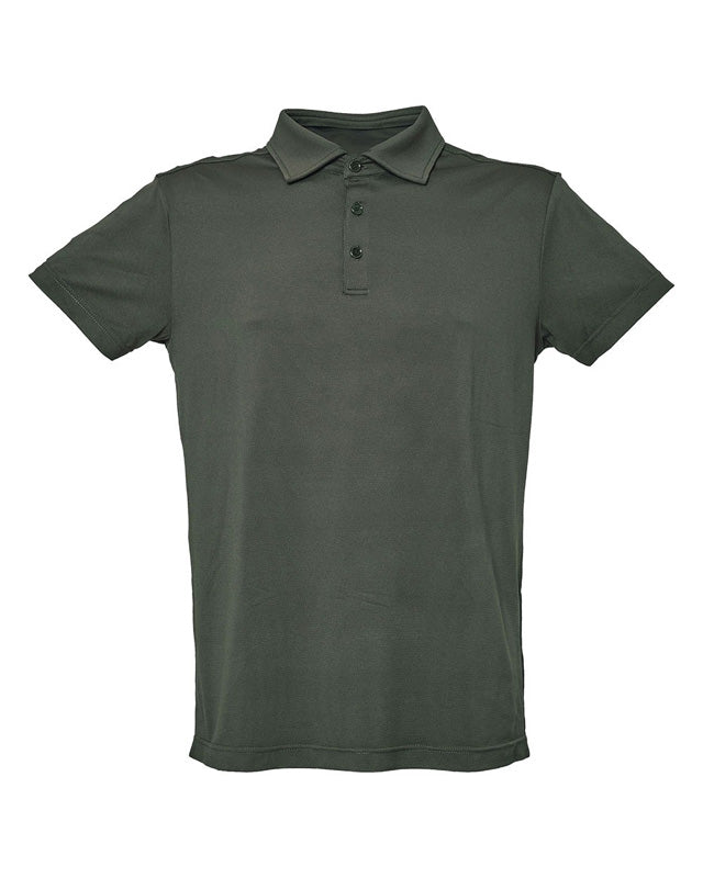 Polo WE GOLF verde botella personalizado con logo bordado