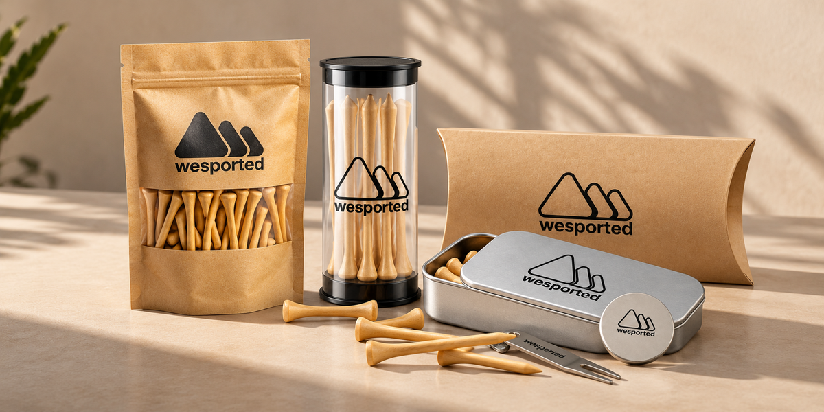 Packs de tees de golf personalizados en distintos formatos
