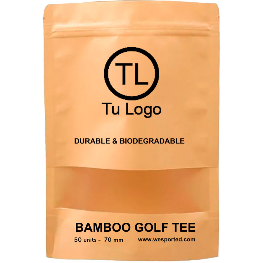 Tee golf con logo bambu 70 mm