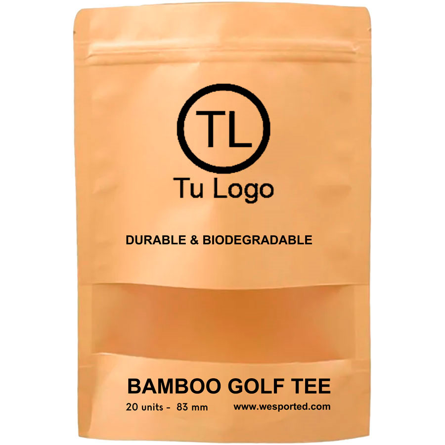 tee golf madera 83 mm con logo