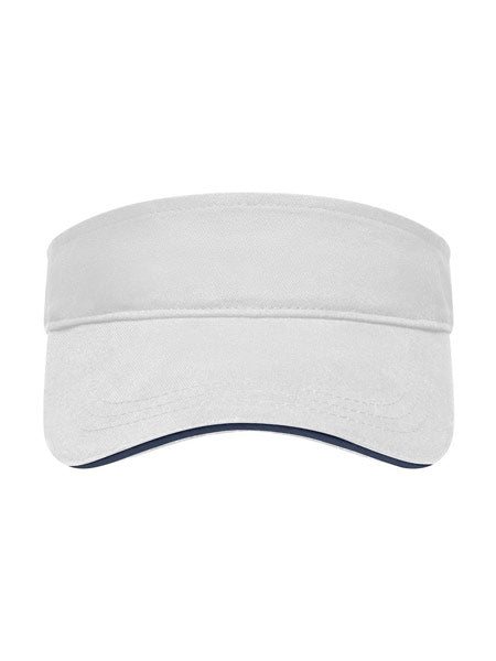 Visera de golf clásica blanca para mujer con borde de visera en contraste.