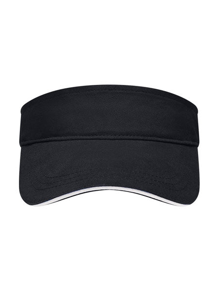 Visera de golf negra personalizada, algodón peinado de alta calidad.