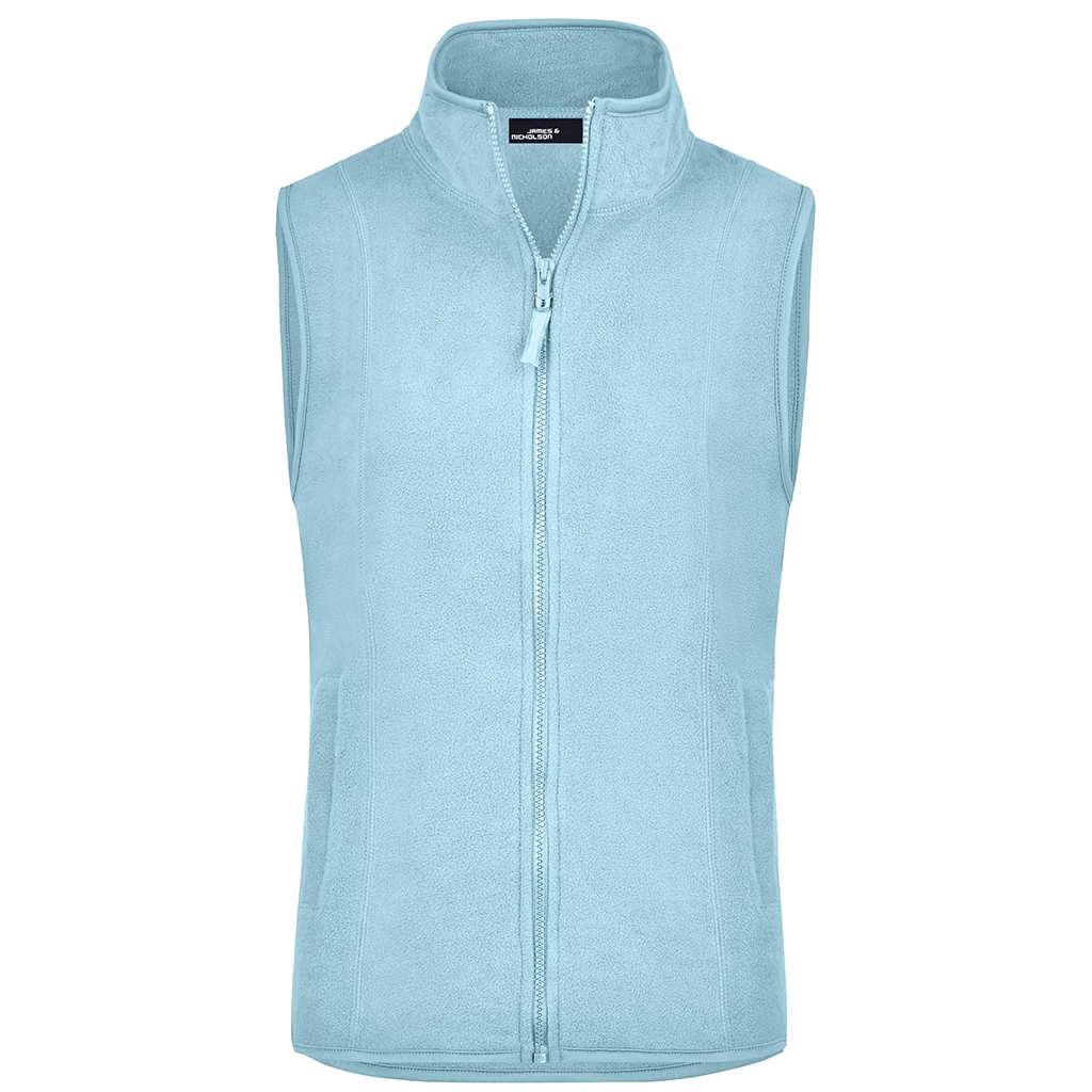 Chaleco de golf azul cielo, fleece ligero con personalización para branding y regalos corporativos