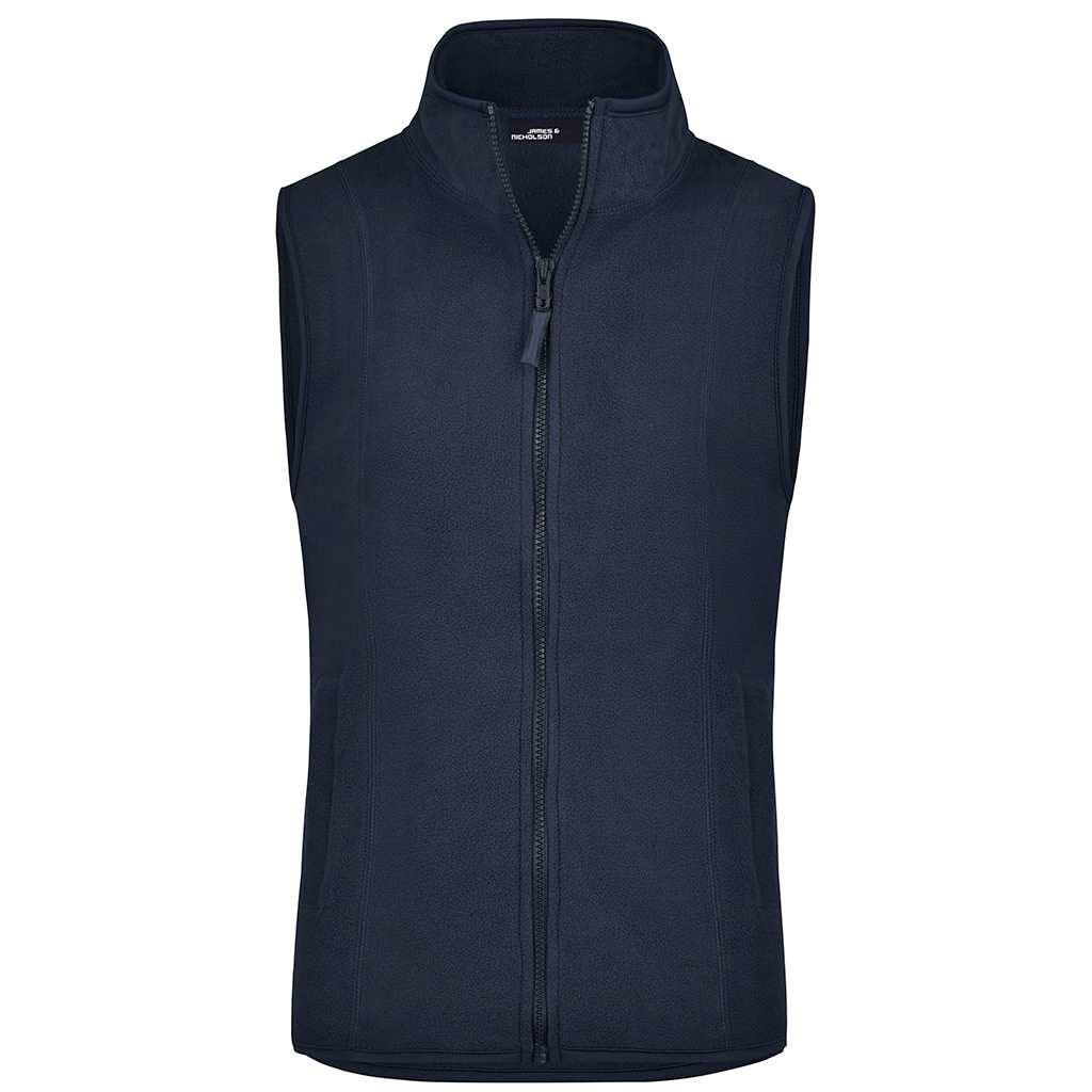 Chaleco de golf color azul marino, fleece grueso con branding para clubs, ligas y viajes del equipo