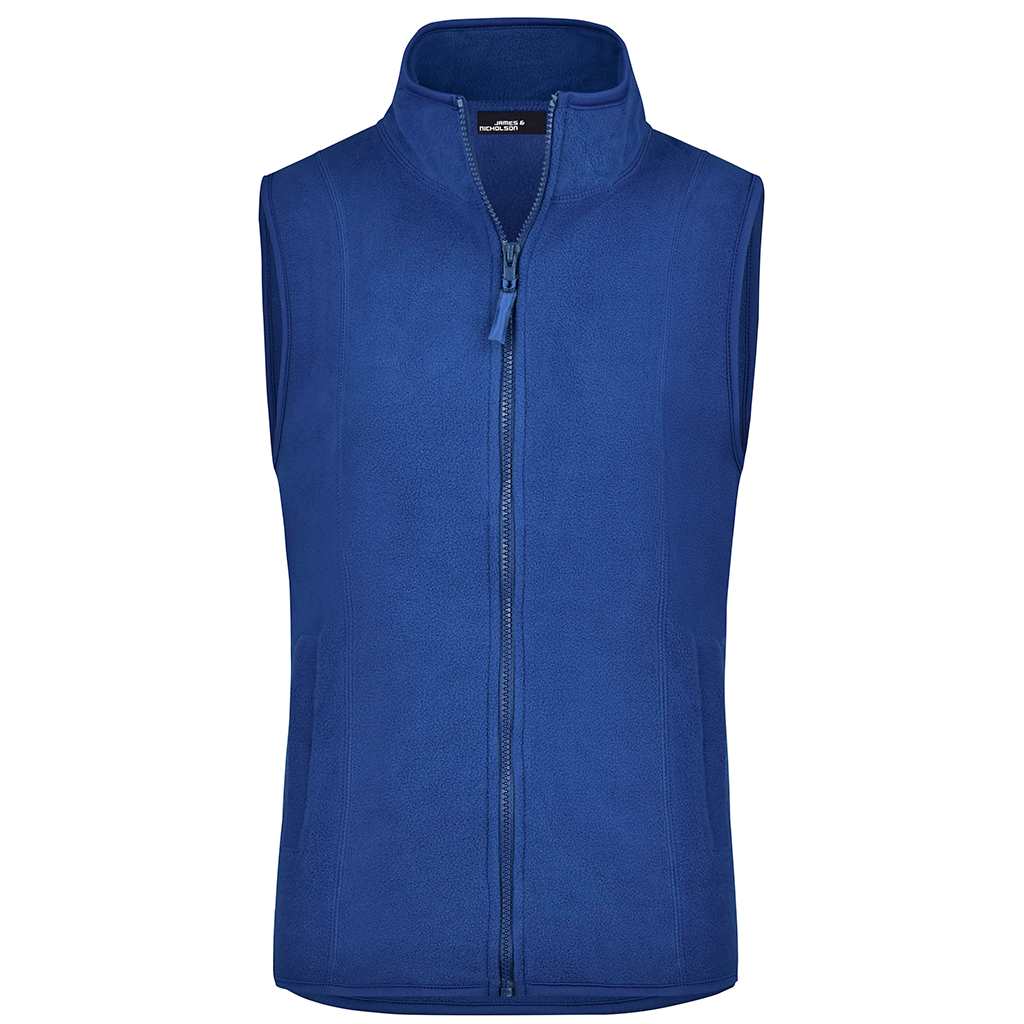 Chaleco de golf azul royal para hombre, fleece 300 g/m² con personalización DTF o bordado