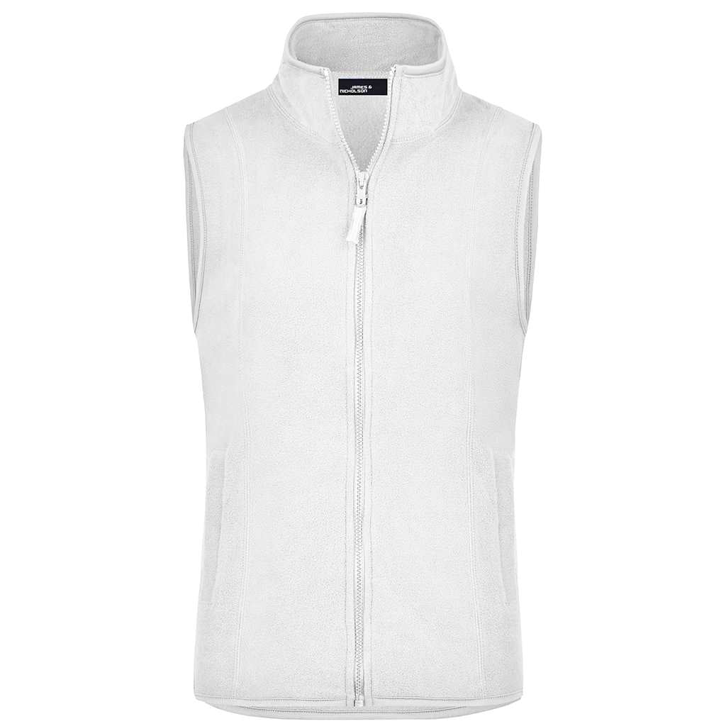 Chaleco térmico blanco para hombre, con branding visible en pecho para eventos y ligas