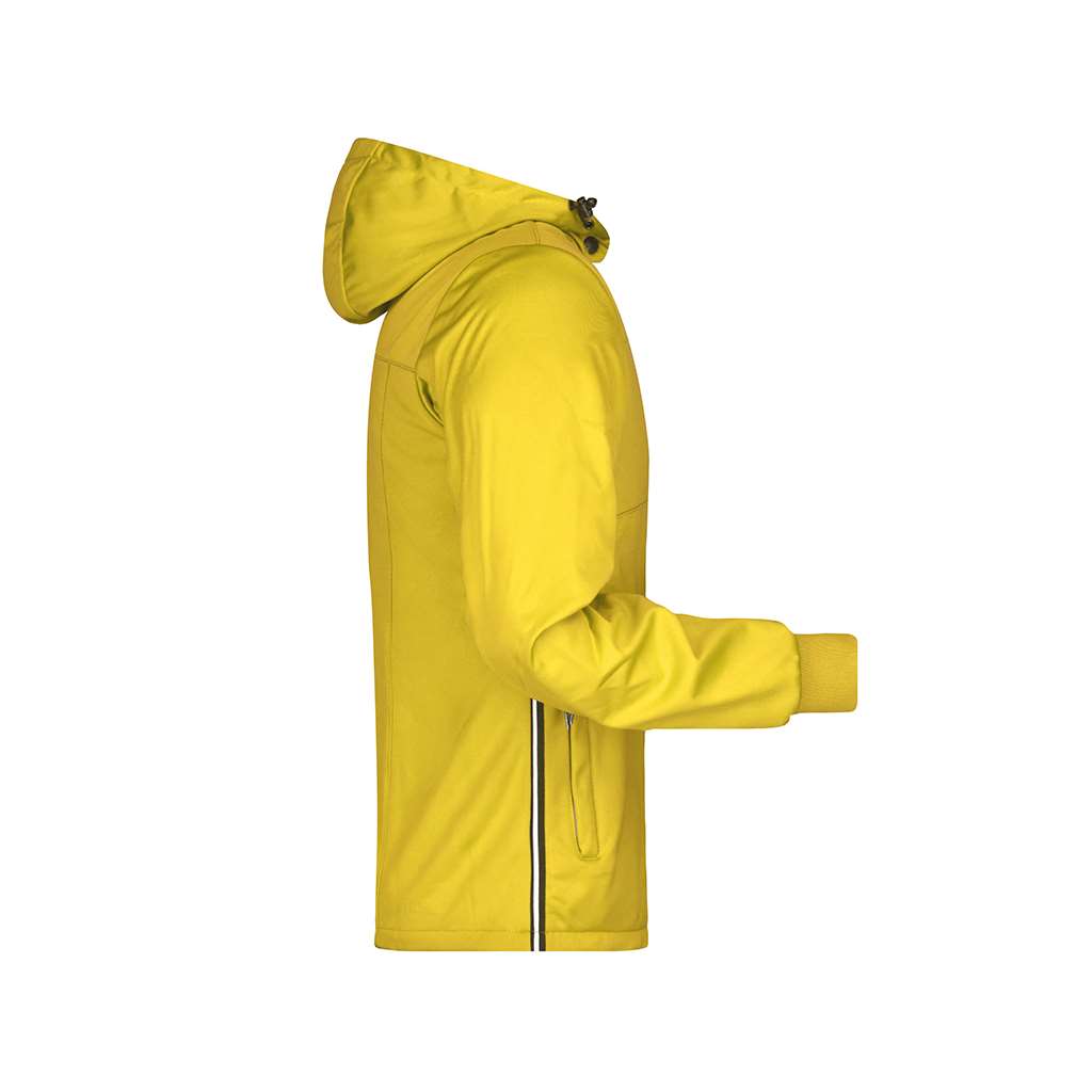 Chaqueta softshell verde para hombre, cordón ajustable y bolsillo pecho, perfecta para equipos y clubs