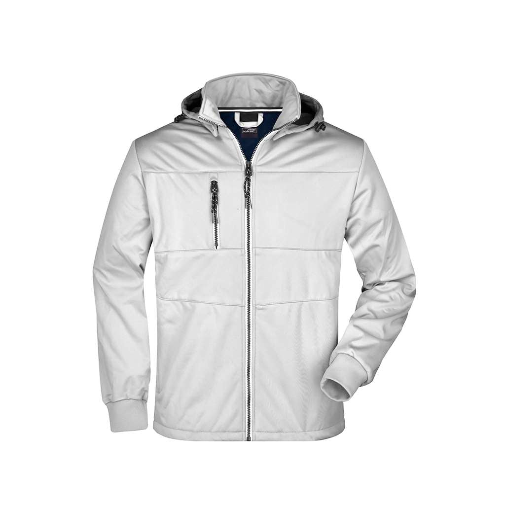 Chaqueta de golf blanca para hombre, 5.000 mm, puños de punto y marcaje DTF o bordado
