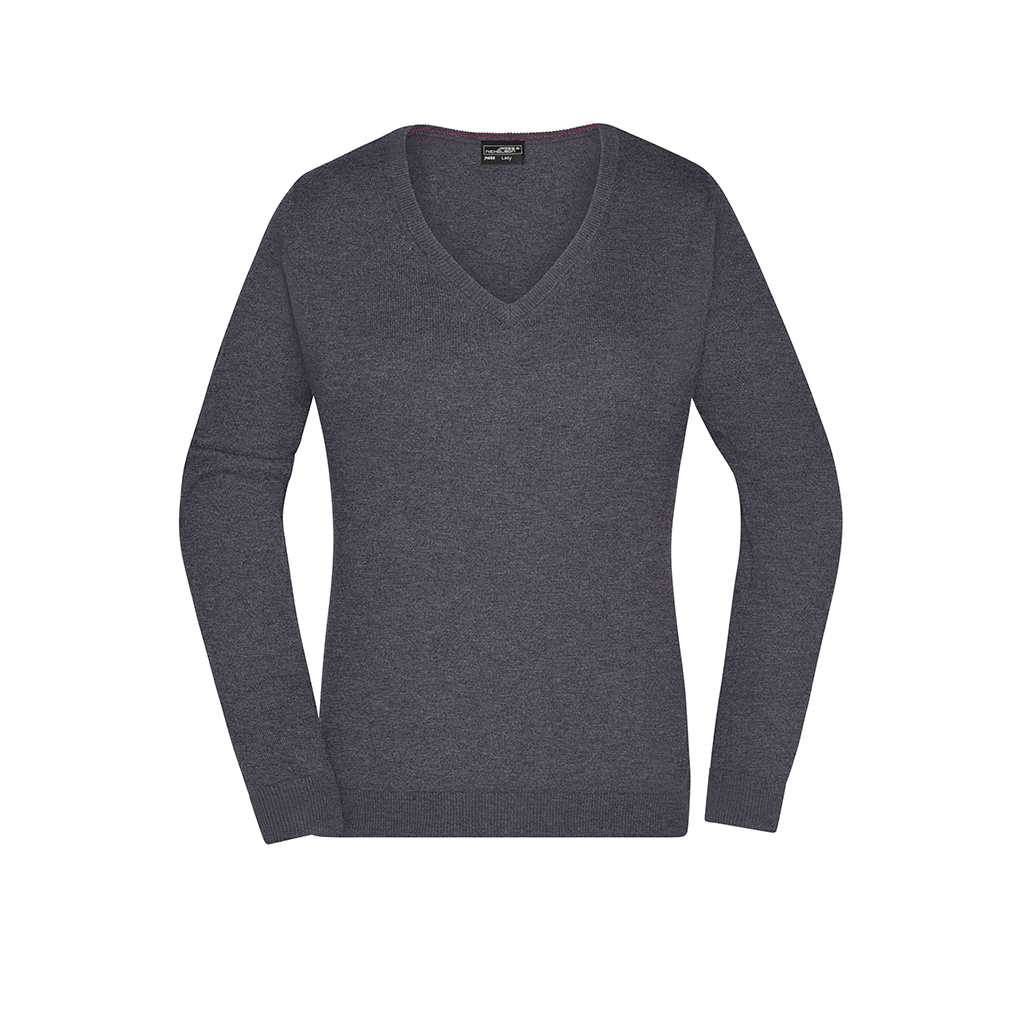 Jersey cuello en V para mujer_antracita