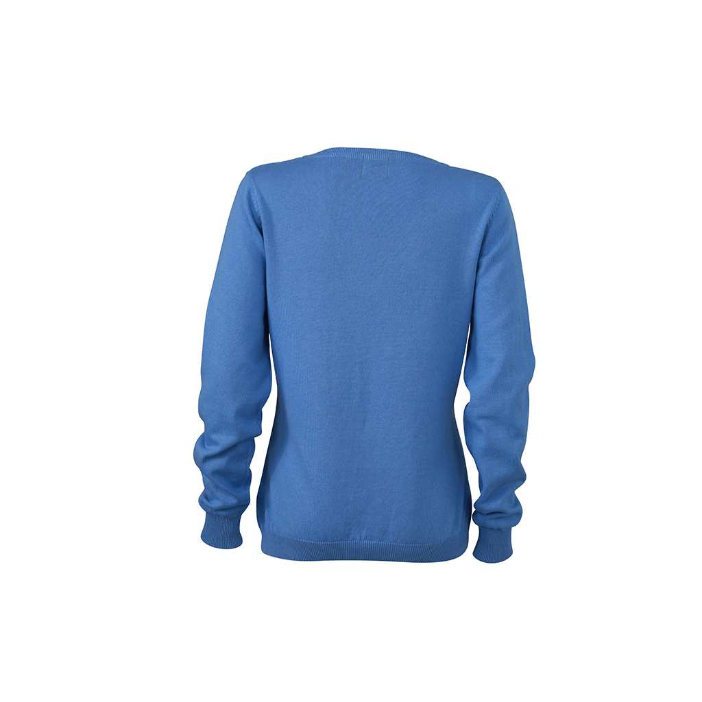 Jersey cuello en V para mujer_trasero