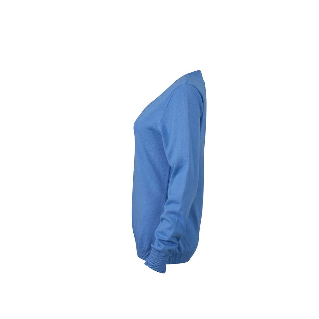Jersey cuello en V para mujer_glaciar izquierdo