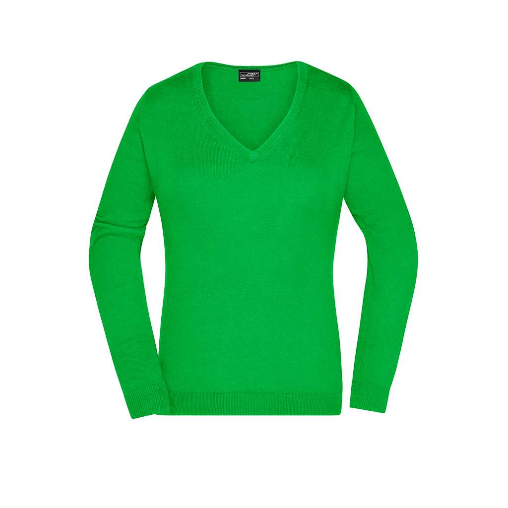 Jersey cuello en V para mujer_verde