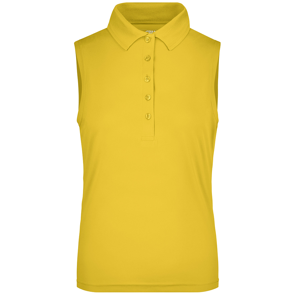 Polo técnico de golf sin mangas para mujer personalizado con logotipo para torneos y eventos