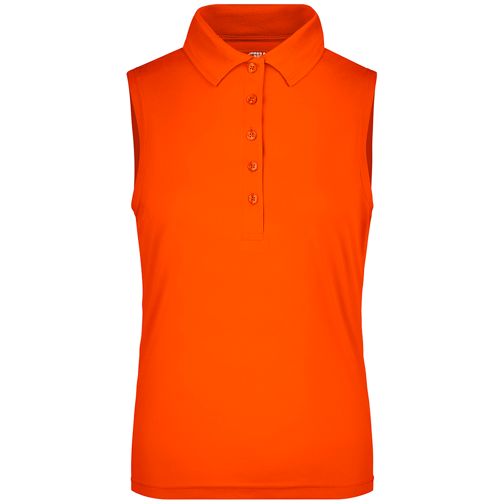 Polo Técnico de golf para  mujer Active Sleeveless_naranja