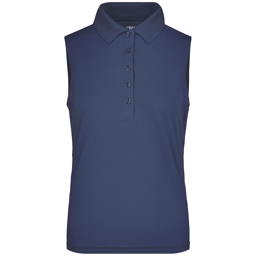 Polo técnico de golf sin mangas para mujer personalizado con logotipo para torneos y eventos
