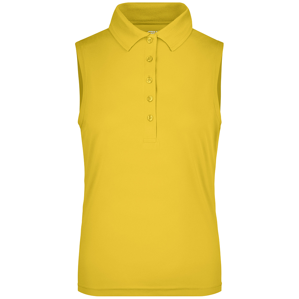 Polo Técnico de golf para  mujer Active Sleeveless_amarillo